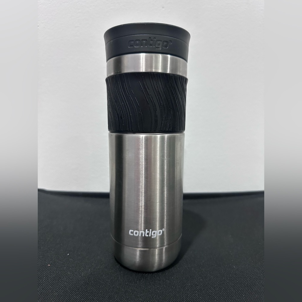 CONTIGO STAINLESS STEEL TRAVEL MUG WITH BLACK GRIP 20 OZ